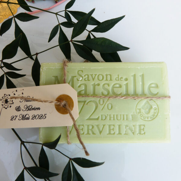 savon de marseille verveine personnalisé mariage baptême