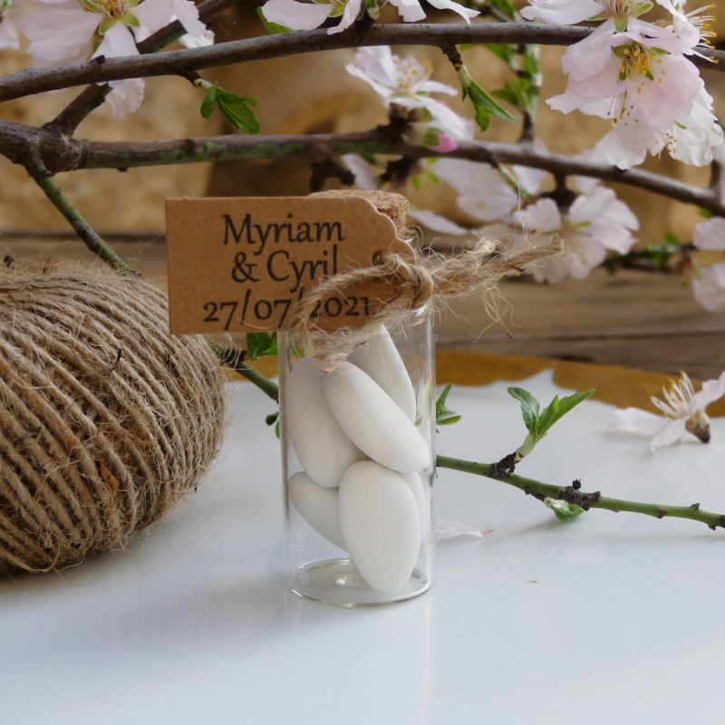 Fiole pour cadeau d'invité de mariage personnalisé en verre - herbes de  Provence