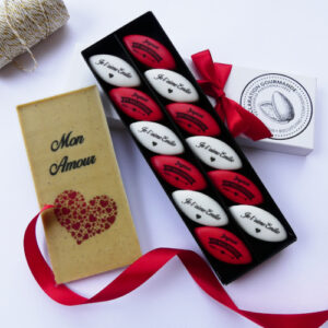 coffret saint valentin 12 calissons personnalisés chocolat personnalisé