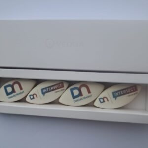 Produit spécifique DIEBOLD NIXDORF 300 Coffrets avec marquage à chaud logo diebold nixford en metallic dark blue 4 Calissons personnalisés 2 logos – 2 logos événement