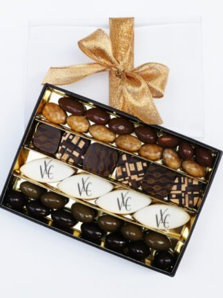 Coffret rectangle 4 calissons 4 chocolats et olivettes
