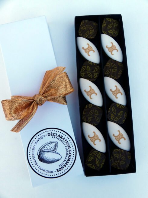 Coffret calissons et chocolats goodies personnalisés cadeau original d'entreprise
