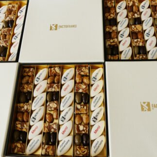 coffret cadeau affaire personnalisé logo facto france chocolat et calisson