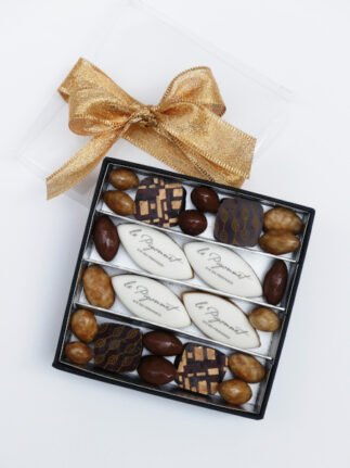 coffret carre 4 calissons 4 chocolats et olivettes cadeau entreprise original